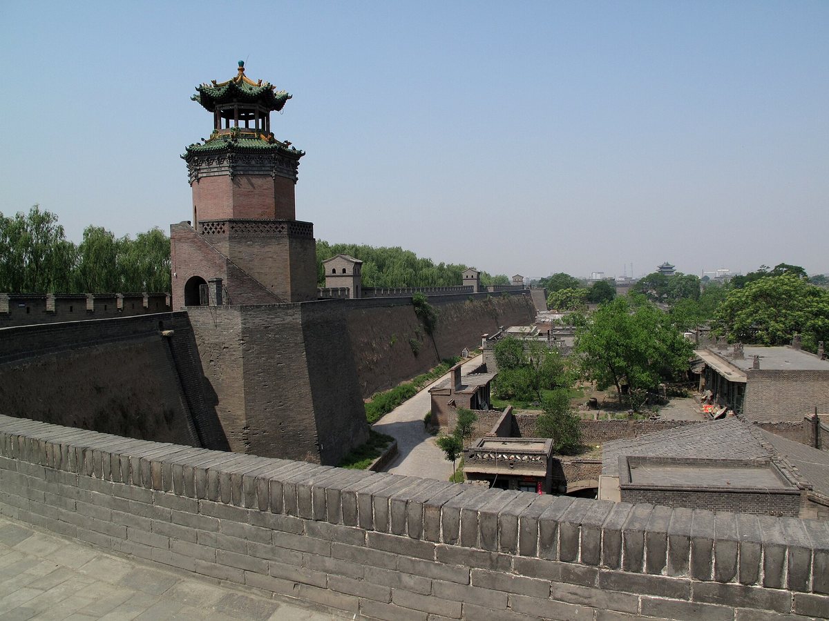 Pingyao's ancient city wall and traditional grey-tiled rooftops